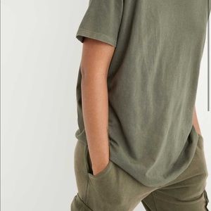 Oversized Olive Green Distressed Aerie T Shirt